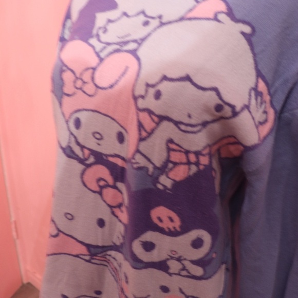 Hello Kitty Women's Sweater in Blue and Pink - Picture 6 of 8